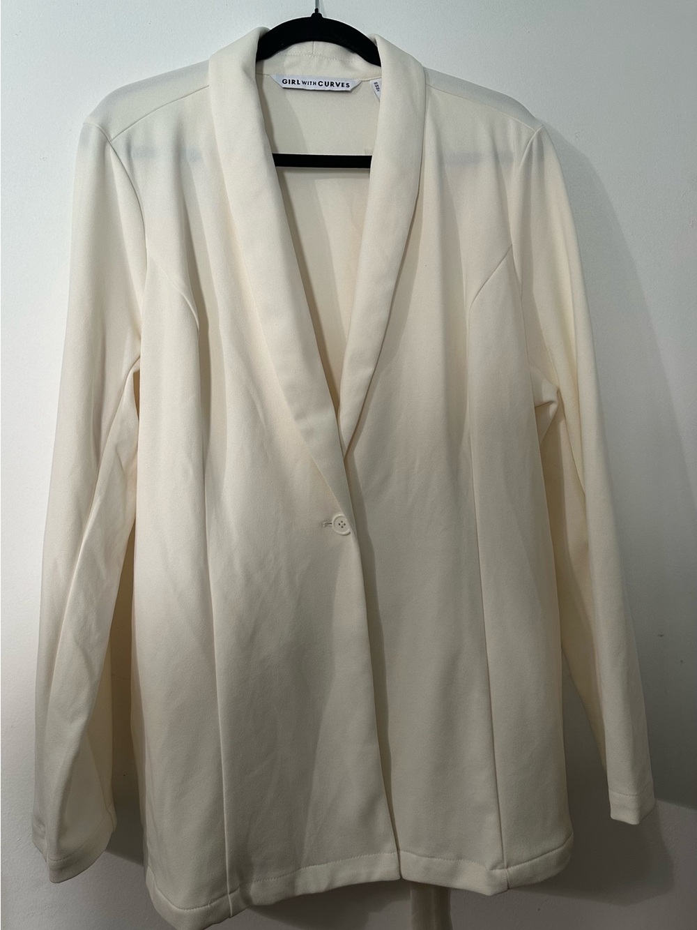 Girls With Curves Cream Shawl-Collar Blazer